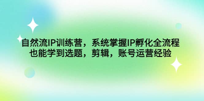 趣极宝 - 自然流IP训练营，系统掌握IP孵化全流程，也能学到选题，剪辑，账号运营经验_趣极宝