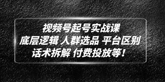 趣极宝 - 视频号起号实战课：底层逻辑 人群选品 平台区别 话术拆解 付费投放等_趣极宝