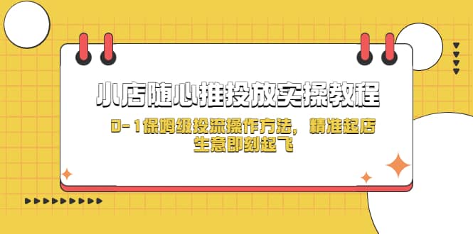 趣极宝 - 小店随心推投放实操教程，0-1保姆级投流操作方法，精准起店，生意即刻起飞_趣极宝