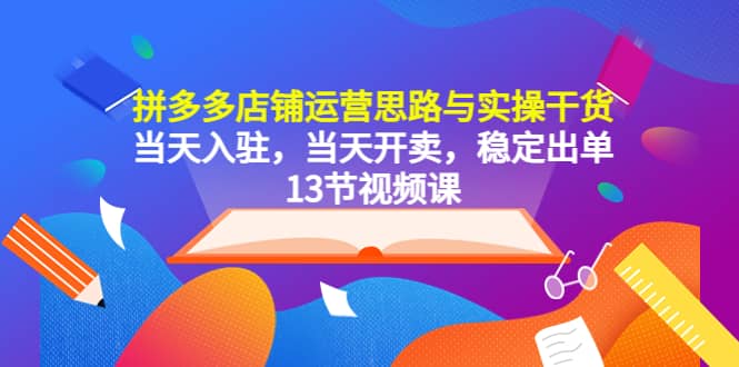 趣极宝 - 拼多多店铺运营思路与实操干货，当天入驻，当天开卖，稳定出单（13节课）_趣极宝