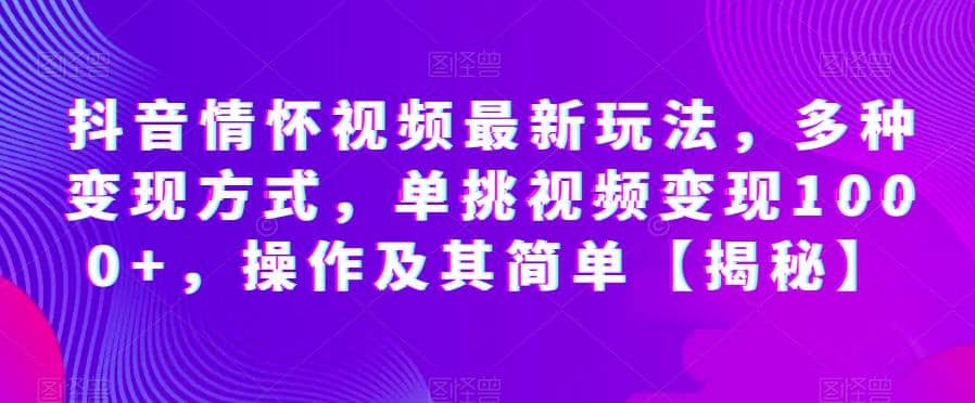 趣极宝 - 抖音情怀视频最新玩法，多种变现方式，单挑视频变现1000+，操作及其简单【揭秘】_趣极宝