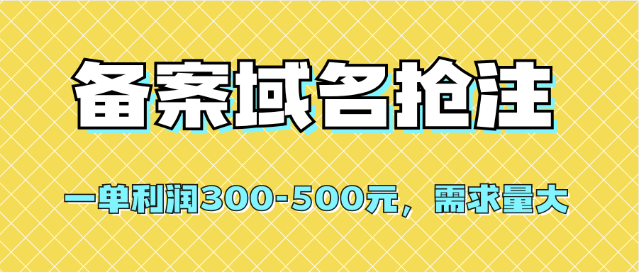 趣极宝 - 【全网首发】备案域名抢注，一单利润300-500元，需求量大_趣极宝