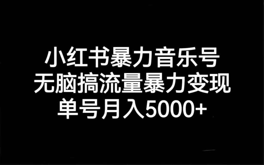 趣极宝 - 小红书暴力音乐号，无脑搞流量暴力变现，单号月入5000+_趣极宝