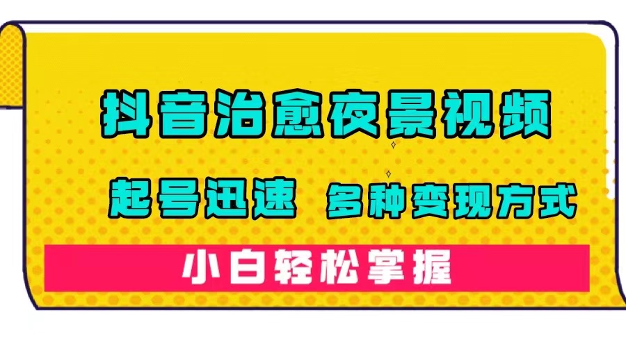 趣极宝 - 抖音治愈系夜景视频，起号迅速，多种变现方式，小白轻松掌握（附120G素材）_趣极宝