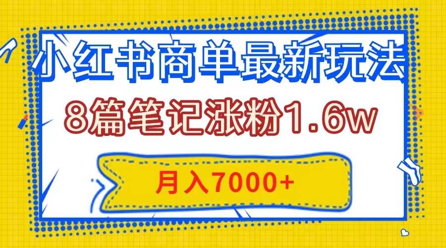 趣极宝 - 小红书商单最新玩法，8篇笔记涨粉1.6w，几分钟一个笔记，月入7000+_趣极宝