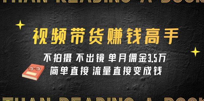 趣极宝 - 视频带货赚钱高手课程：不拍摄 不出镜 单月佣金3.5w 简单直接 流量直接变钱_趣极宝