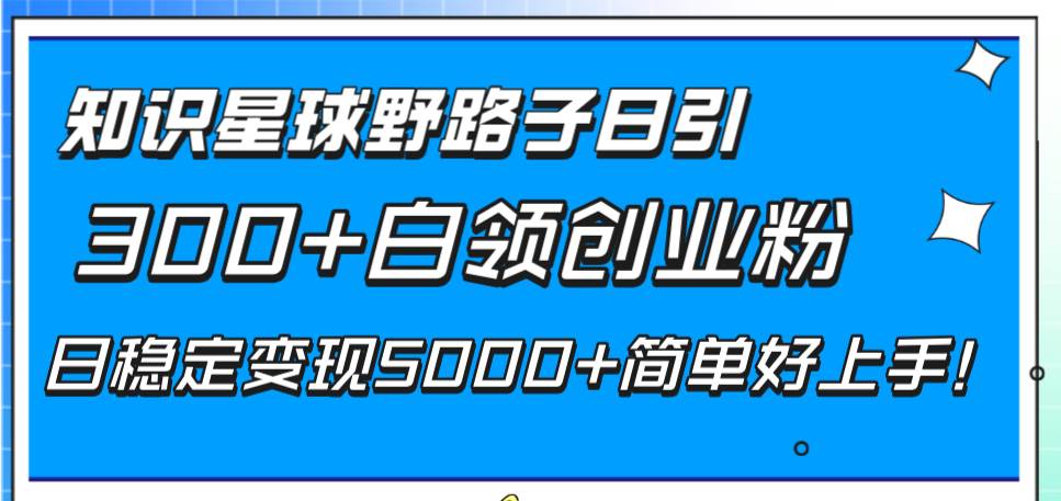 趣极宝 - 知识星球野路子日引300+白领创业粉，日稳定变现5000+简单好上手！_趣极宝