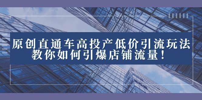 趣极宝 - 2023直通车高投产低价引流玩法，教你如何引爆店铺流量！_趣极宝