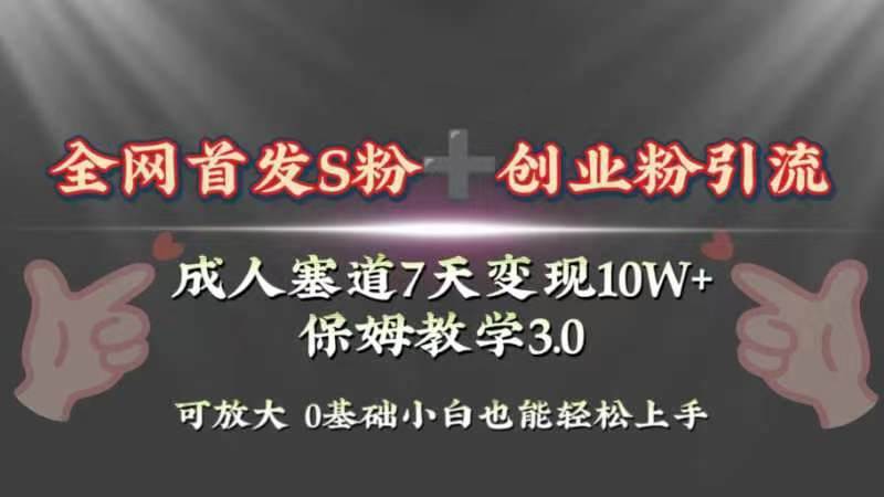 趣极宝 - 全网首发s粉加创业粉引流变现，成人用品赛道7天变现10w+保姆教学3.0_趣极宝