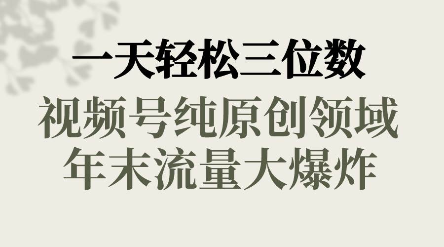 趣极宝 - 一天轻松三位数，视频号纯原创领域，春节童子送祝福，年末流量大爆炸_趣极宝