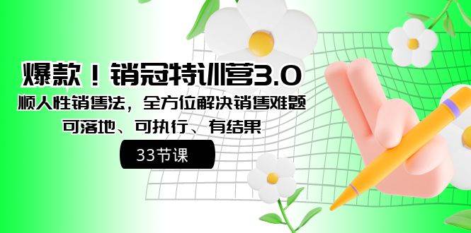 趣极宝 - 爆款！销冠特训营3.0之顺人性销售法，全方位解决销售难题、可落地、可执行、有结果_趣极宝