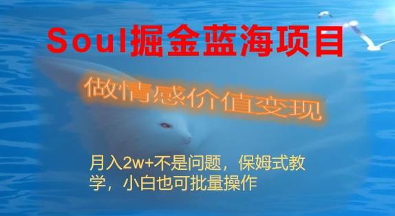 趣极宝 - Soul掘金蓝海项目细分赛道，做情感价值变现，月入2w+不是问题_趣极宝