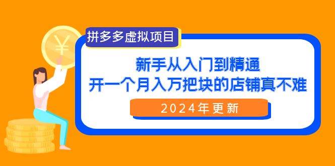 趣极宝 - 拼多多虚拟项目：入门到精通，开一个月入万把块的店铺 真不难（24年更新）_趣极宝