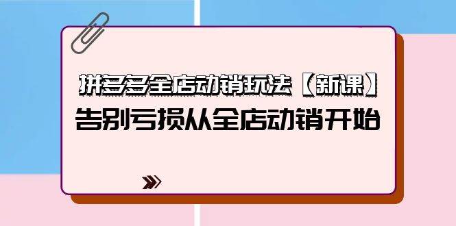 趣极宝 - 拼多多全店动销玩法【新课】，告别亏损从全店动销开始（4节视频课）_趣极宝