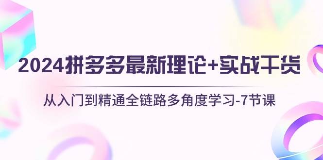 趣极宝 - 2024拼多多 最新理论+实战干货，从入门到精通全链路多角度学习-7节课_趣极宝