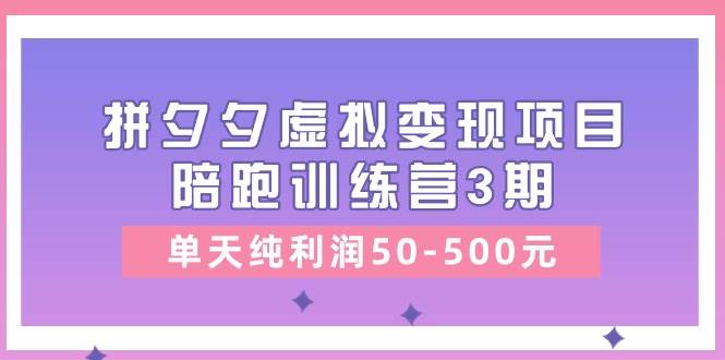 趣极宝 - 某收费培训《拼夕夕虚拟变现项目陪跑训练营3期》单天纯利润50-500元_趣极宝