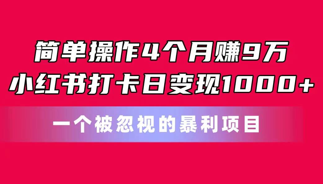 趣极宝 - 简单操作4个月赚9万！小红书打卡日变现1000+！一个被忽视的暴力项目_趣极宝