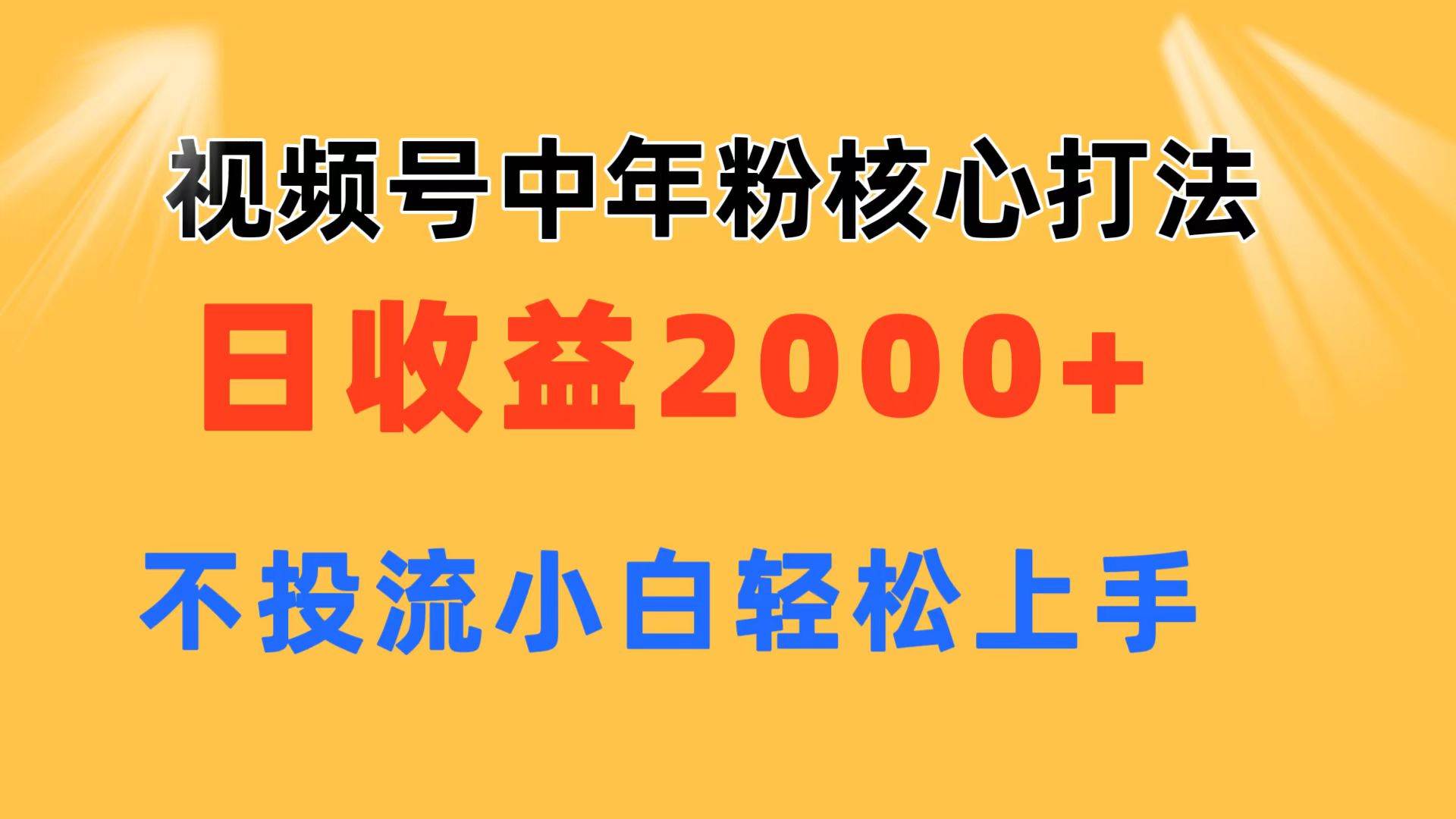 趣极宝 - 视频号中年粉核心玩法 日收益2000+ 不投流小白轻松上手_趣极宝