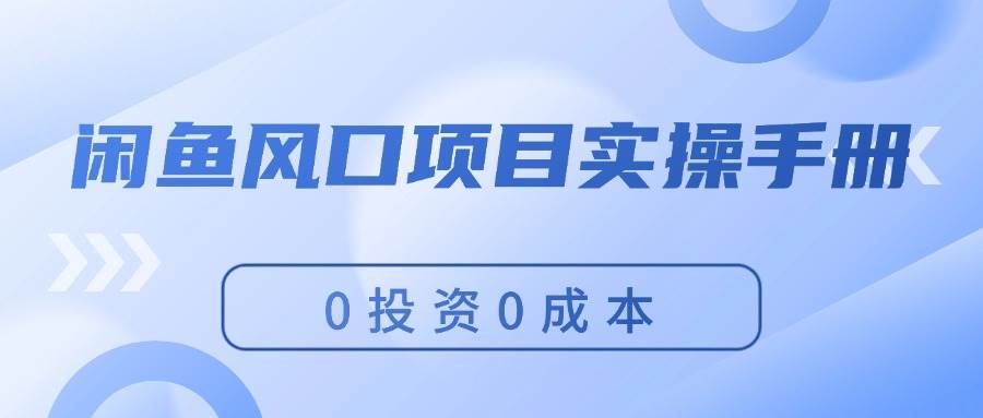 趣极宝 - 闲鱼风口项目实操手册，0投资0成本，让你做到，月入过万，新手可做_趣极宝