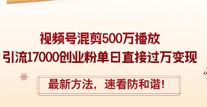 趣极宝 - 精华帖视频号混剪500万播放引流17000创业粉，单日直接过万变现，最新方…_趣极宝